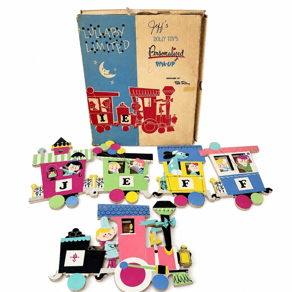 Vintage Lullaby Limited Personalized Pin Up‎ Train Jeff's Dolly Toys with Box
